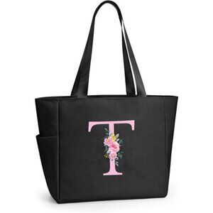 Personalized Beach Tote Bag Black-t